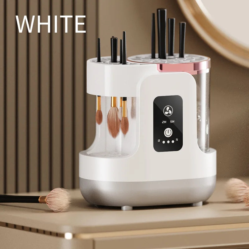 Electric Makeup Brush Cleaner Machine USB Portable Rubber Collar Quick Washer Dryer Battery-Free Odorless Cosmetic Accessory